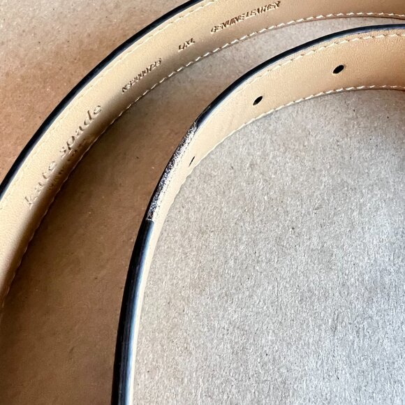 KATE SPADE Stitched Edge Leather Belt Black - Picture 9 of 12
